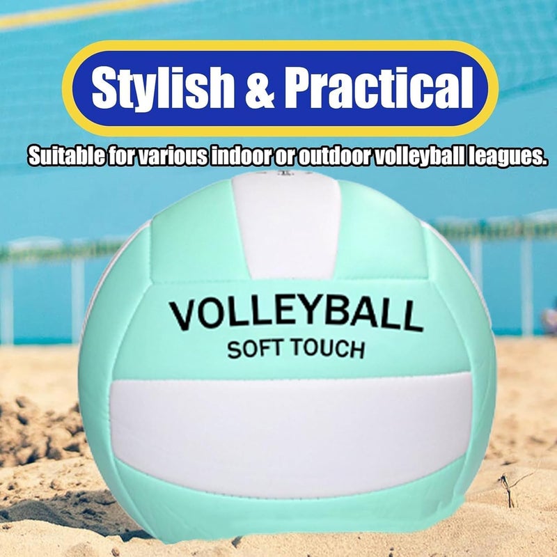 Magicorange Volleyball, 1 Pack Official Size 5 Volleyballs- PU Leather Indoor Outdoor Soft Touch Volleyballs for Beach Play, Game,Gym,Training -Includes Ball Pump - Image 4